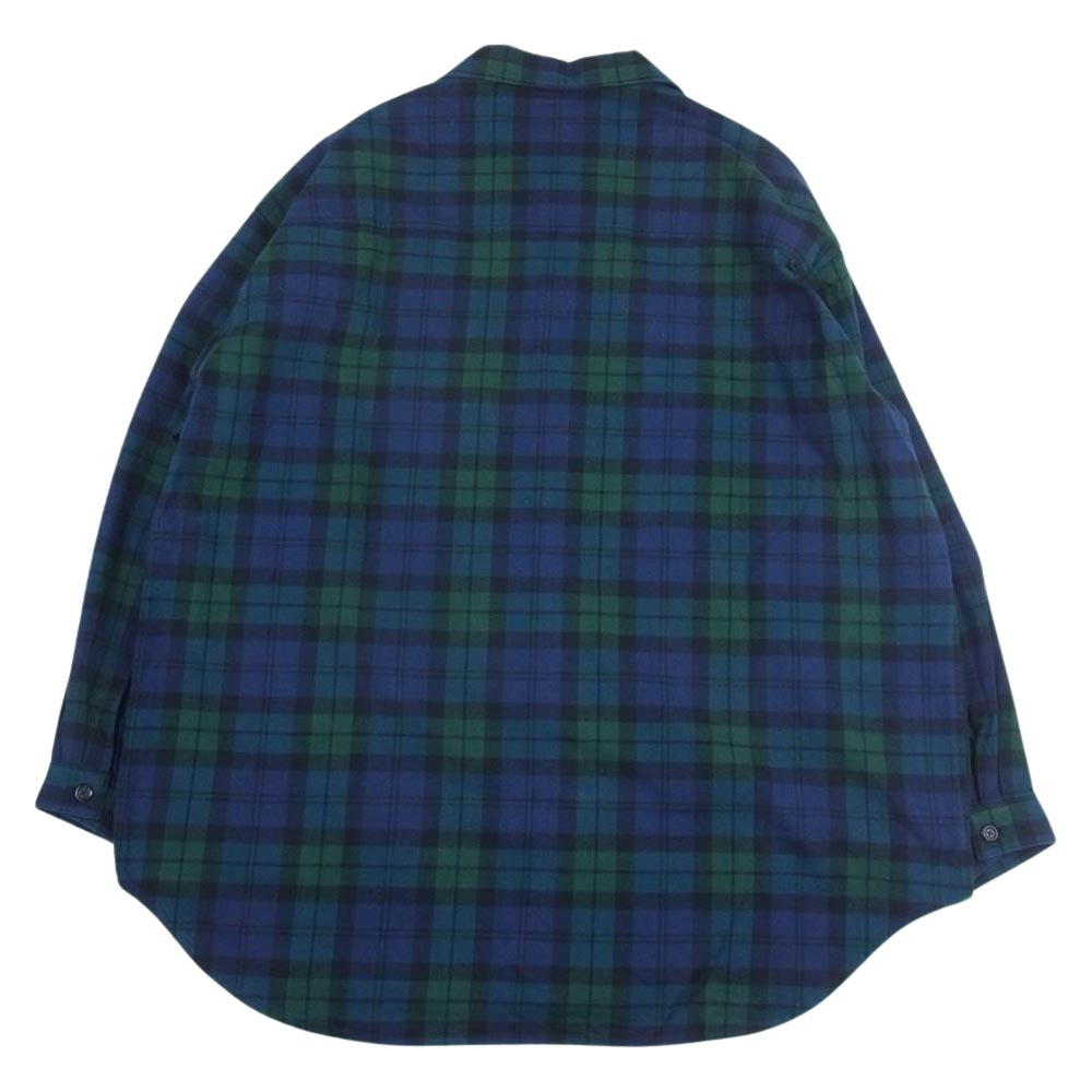 WTAPS ダブルタップス 22SS 221TQDT-SHM02 GREEN WCPO 02 LS COTTON FLANNEL TEXTILE オーバー シャツ コットン フランネル テキスタイル チェック グリーン系 03【美品】【中古】