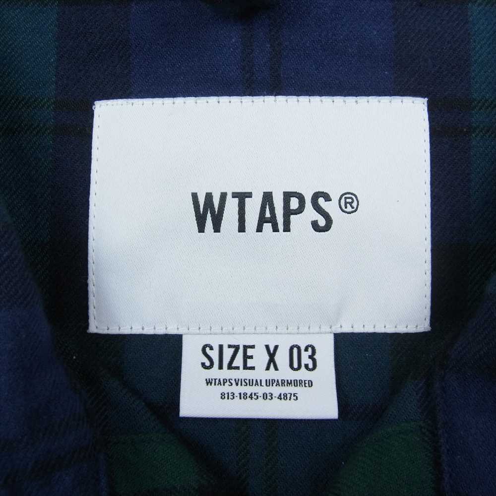 WTAPS ダブルタップス 22SS 221TQDT-SHM02 GREEN WCPO 02 LS COTTON FLANNEL TEXTILE オーバー シャツ コットン フランネル テキスタイル チェック グリーン系 03【美品】【中古】