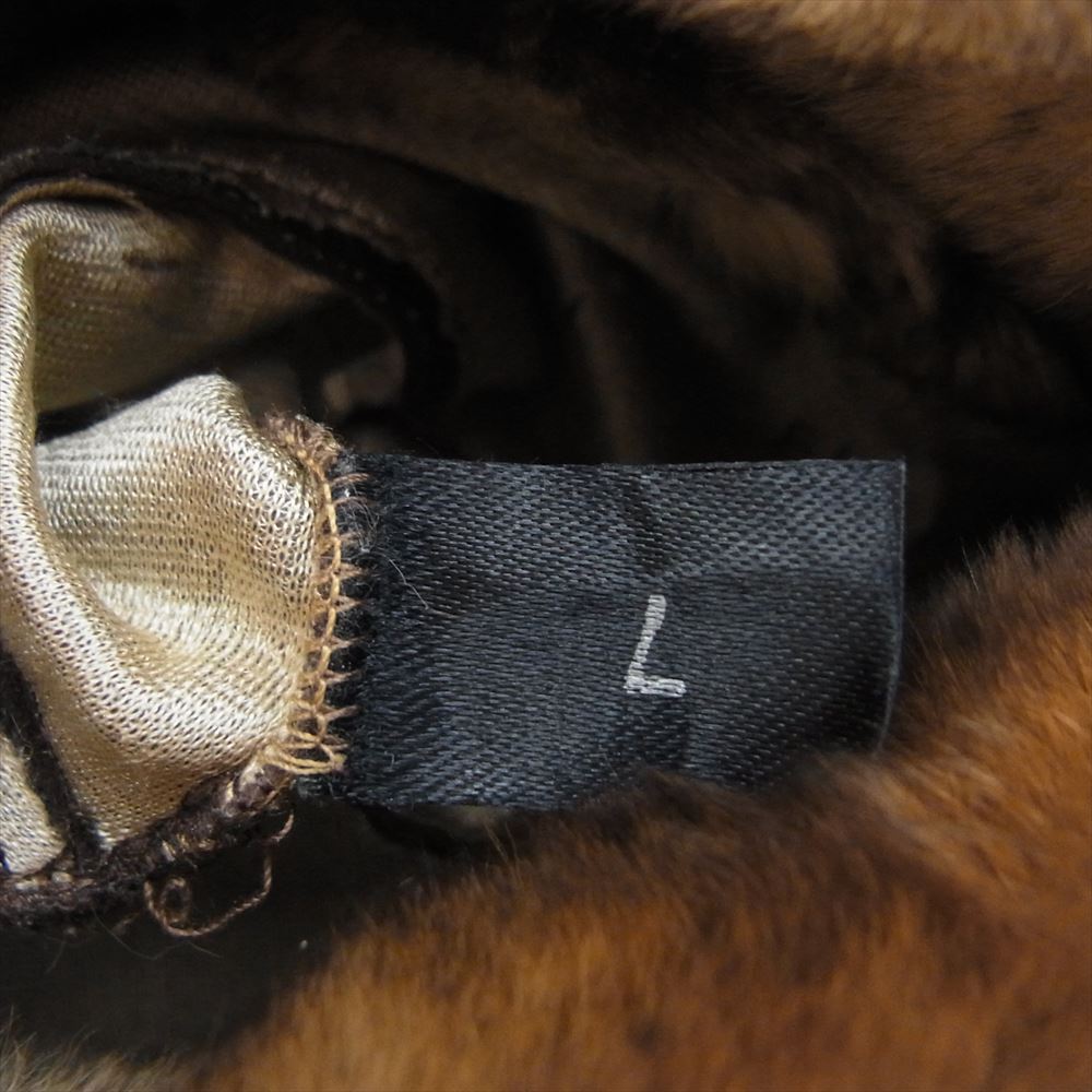 FENDI フェンディ イタリア製 レザー スエード ファー 手袋 グローブ ブラウン系 L【中古】