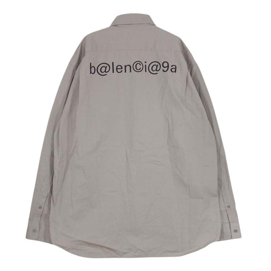 BALENCIAGA バレンシアガ 621924 バックロゴ 長袖シャツ ベージュ系 39【中古】