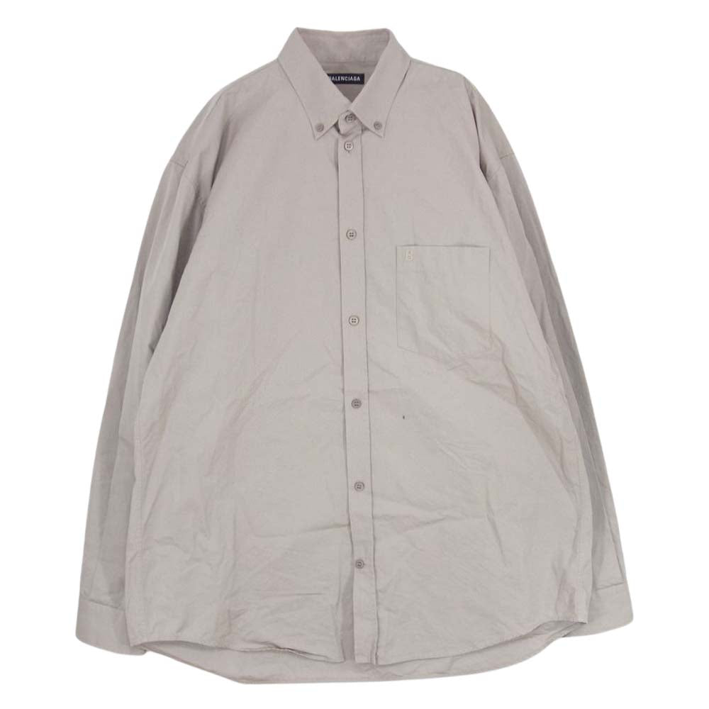 BALENCIAGA バレンシアガ 621924 バックロゴ 長袖シャツ ベージュ系 39【中古】