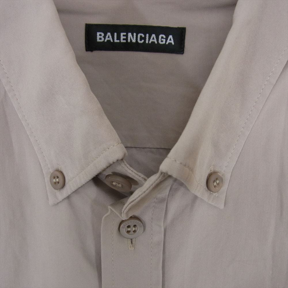 BALENCIAGA バレンシアガ 621924 バックロゴ 長袖シャツ ベージュ系 39【中古】