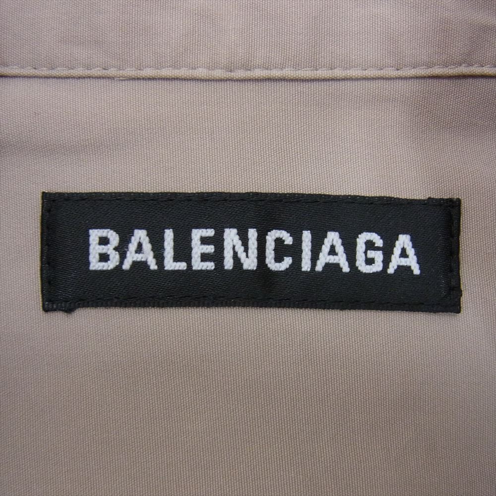 BALENCIAGA バレンシアガ 621924 バックロゴ 長袖シャツ ベージュ系 39【中古】