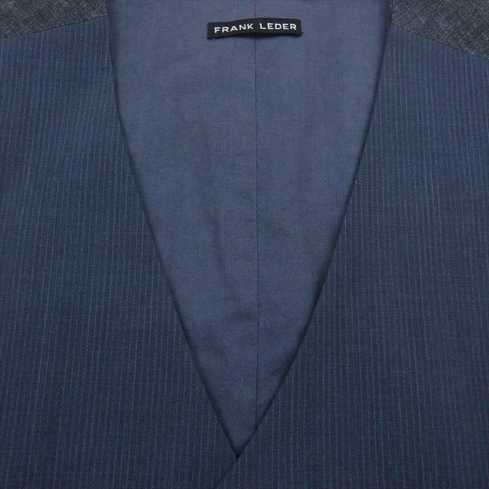 FRANK LEDER フランクリーダー ストライプウール リネン ジレ ベスト グレー系 M【中古】