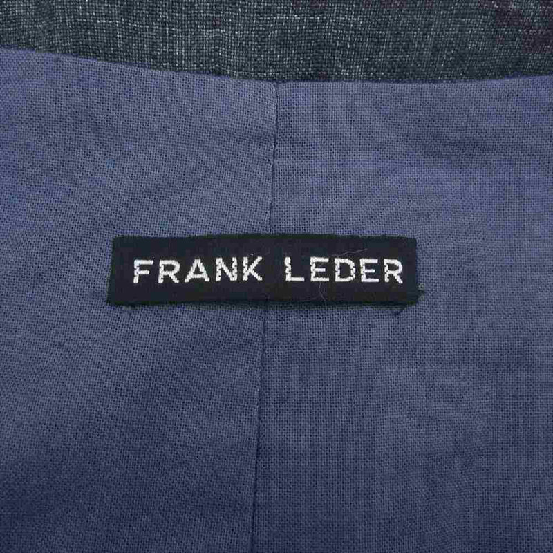 FRANK LEDER フランクリーダー ストライプウール リネン ジレ ベスト グレー系 M【中古】