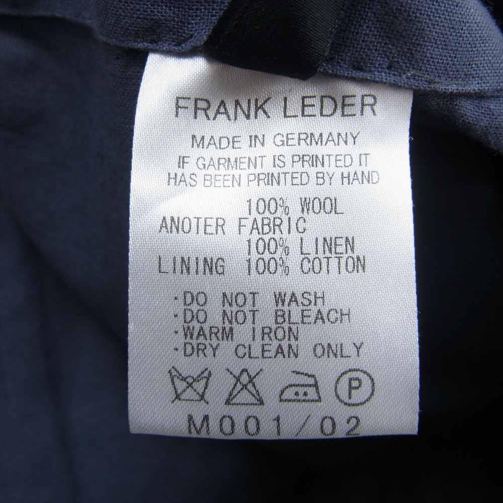 FRANK LEDER フランクリーダー ストライプウール リネン ジレ ベスト グレー系 M【中古】