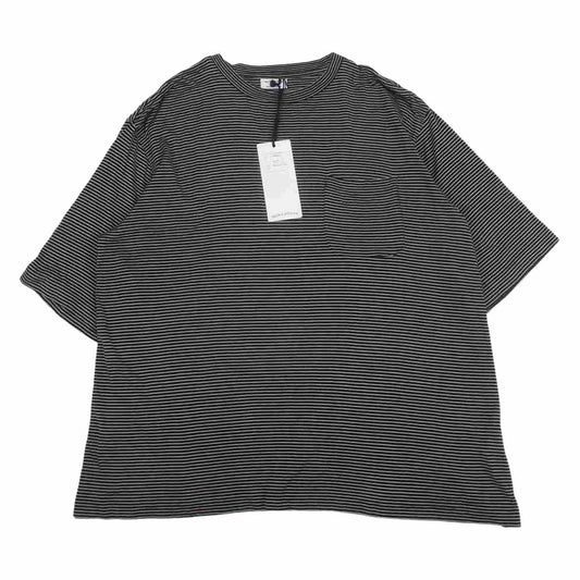 マーティーアンドサンズ MT2103-0803A Washable SILK Pocket Tee ウォッシャブル シルク ポケット ボーダー 半袖Tシャツ ブラック系 2【中古】