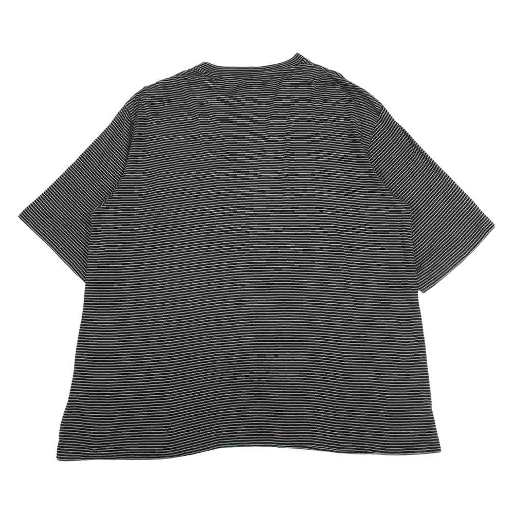 マーティーアンドサンズ MT2103-0803A Washable SILK Pocket Tee ウォッシャブル シルク ポケット ボーダー 半袖Tシャツ ブラック系 2【中古】