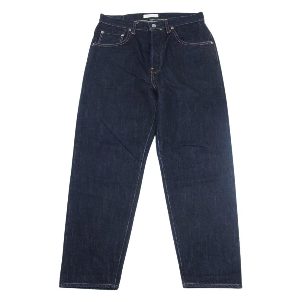 ハツキ 日本製 ボタンフライ ストレート デニム パンツ インディゴブルー系 2【中古】