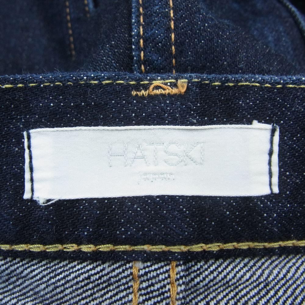 ハツキ 日本製 ボタンフライ ストレート デニム パンツ インディゴブルー系 2【中古】