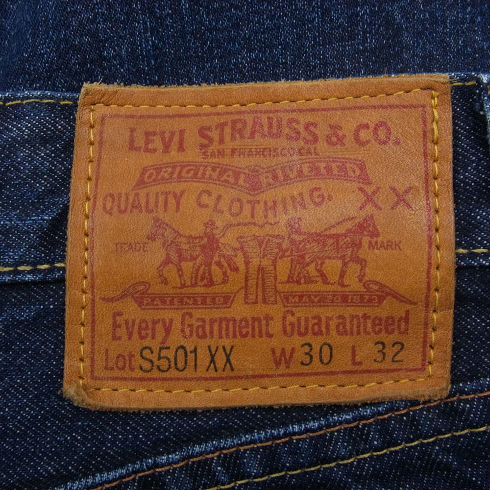 Levi's リーバイス 44501-0062 S501XX 復刻 1944年 大戦モデル ONE I LOVE ストレート デニム パンツ インディゴブルー系 30【中古】