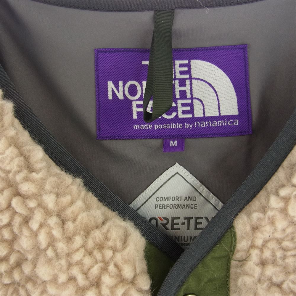 THE NORTH FACE ノースフェイス PURPLE LABEL パープルレーベル Wool Boa Fleece Field Cardigan ウール ボア フリース フィールド カーディガン ジャケット ベージュ系 カーキ系 M【中古】