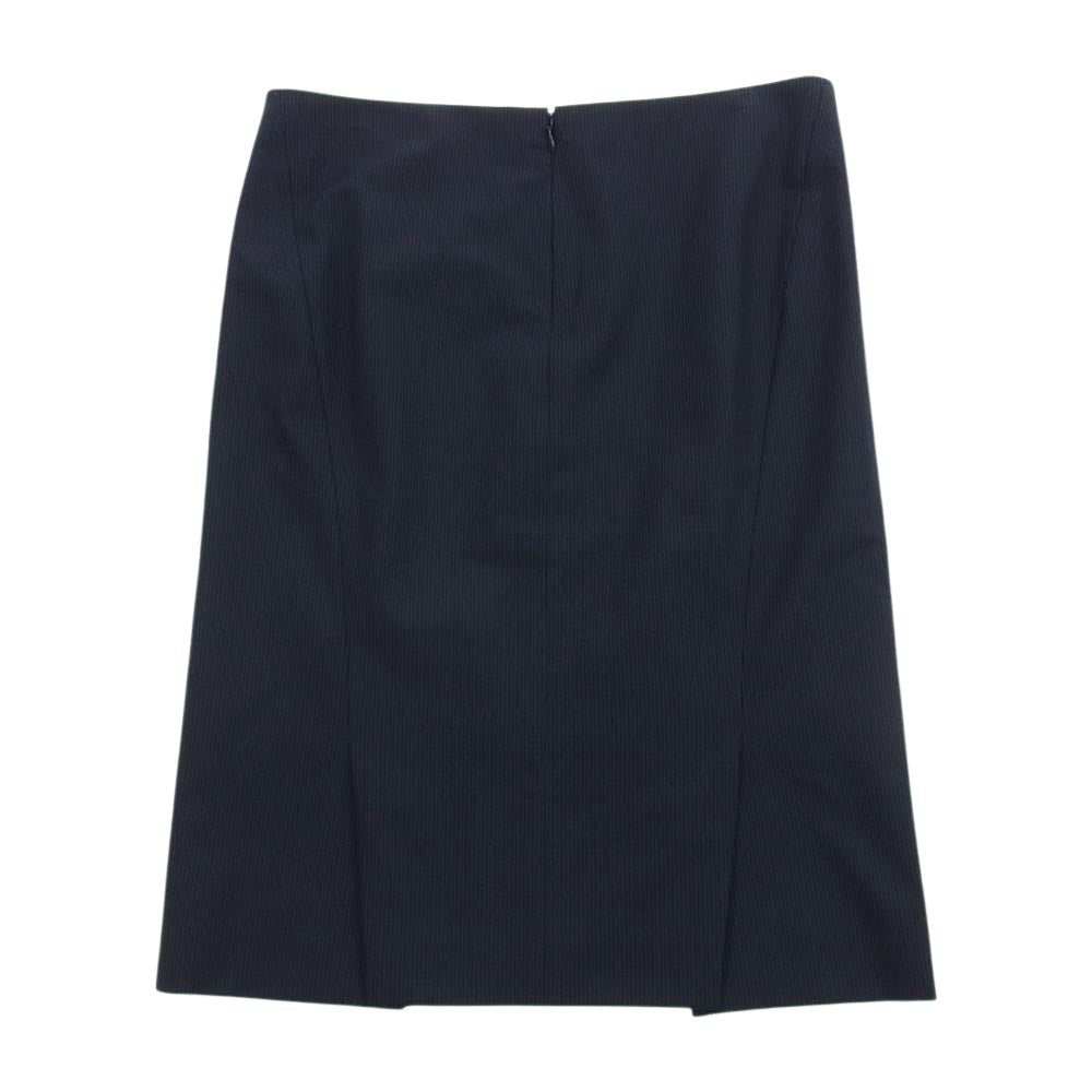 theory セオリー 01-9904230-890-704 Tailor Lanai 背抜き ネイビー×ストライプ ウール 1B テーラードジャケット スラックスパンツ セットアップ ダークネイビー系【中古】