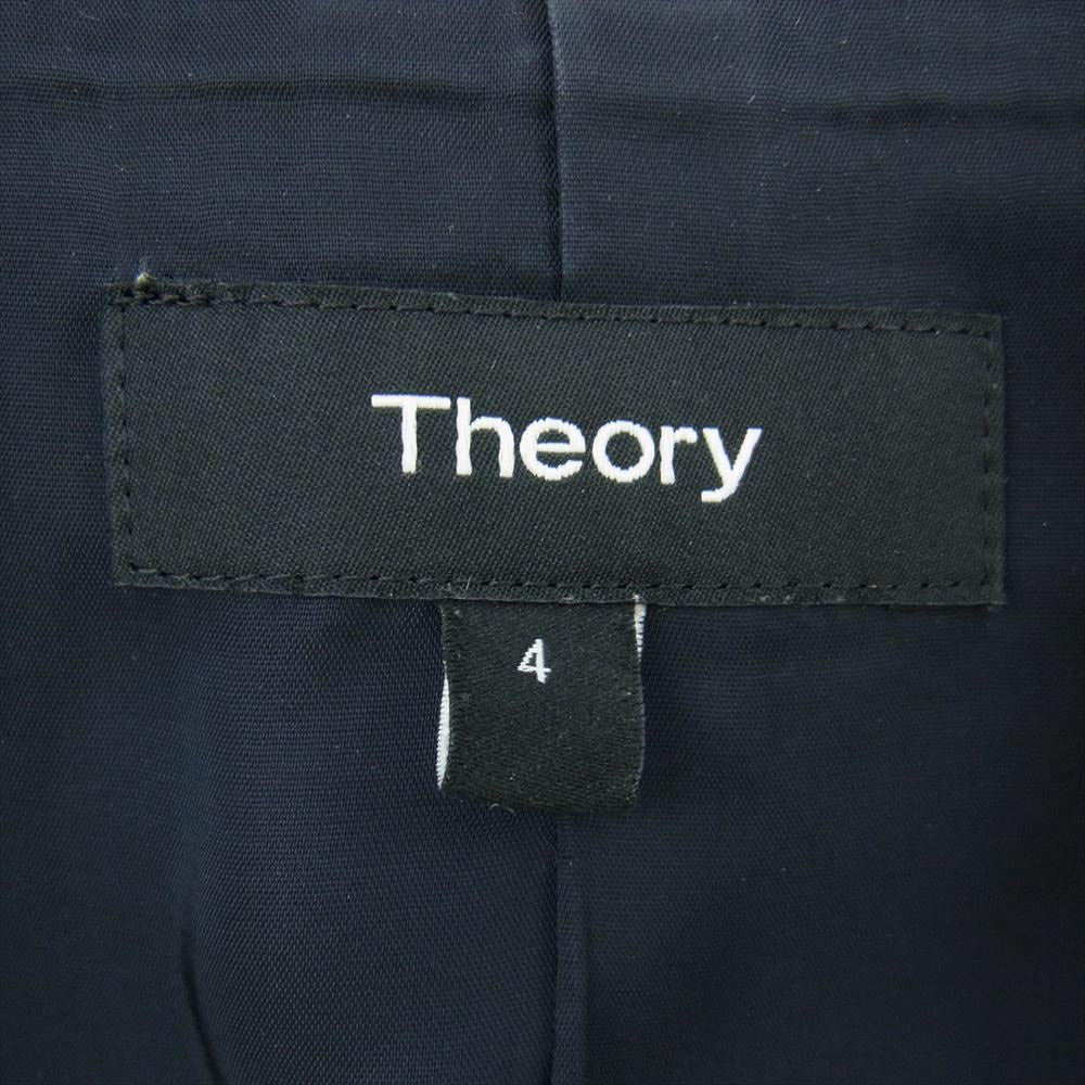 theory セオリー 01-9904230-890-704 Tailor Lanai 背抜き ネイビー×ストライプ ウール 1B テーラードジャケット スラックスパンツ セットアップ ダークネイビー系【中古】