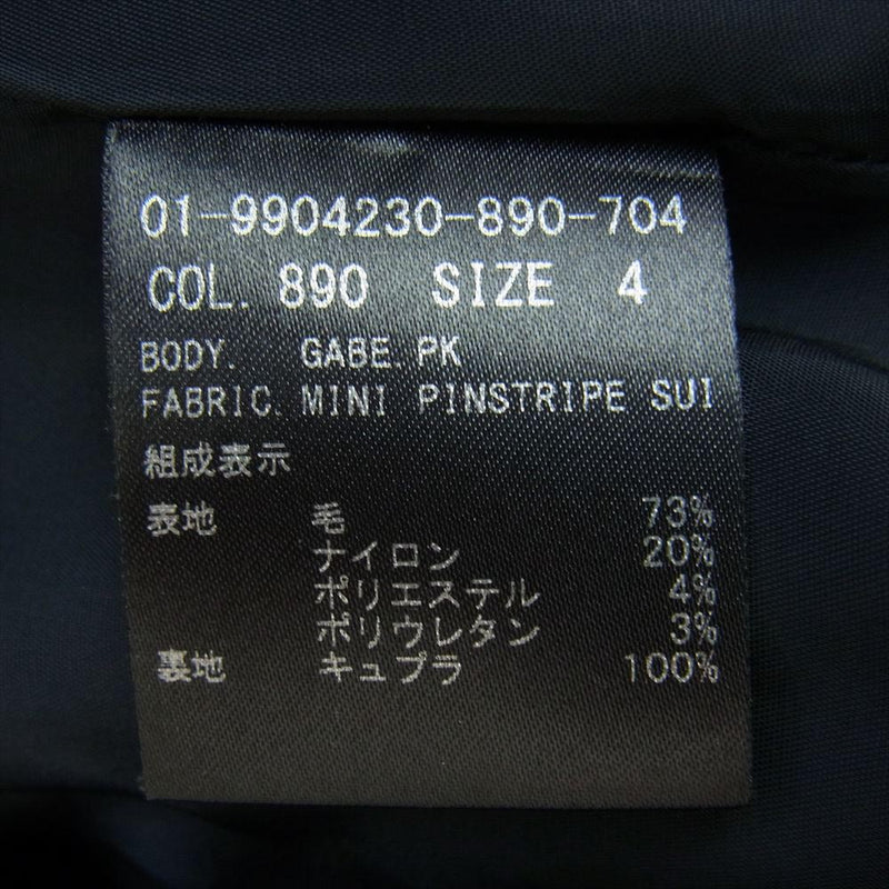 theory セオリー 01-9904230-890-704 Tailor Lanai 背抜き ネイビー×ストライプ ウール 1B テーラードジャケット スラックスパンツ セットアップ ダークネイビー系【中古】