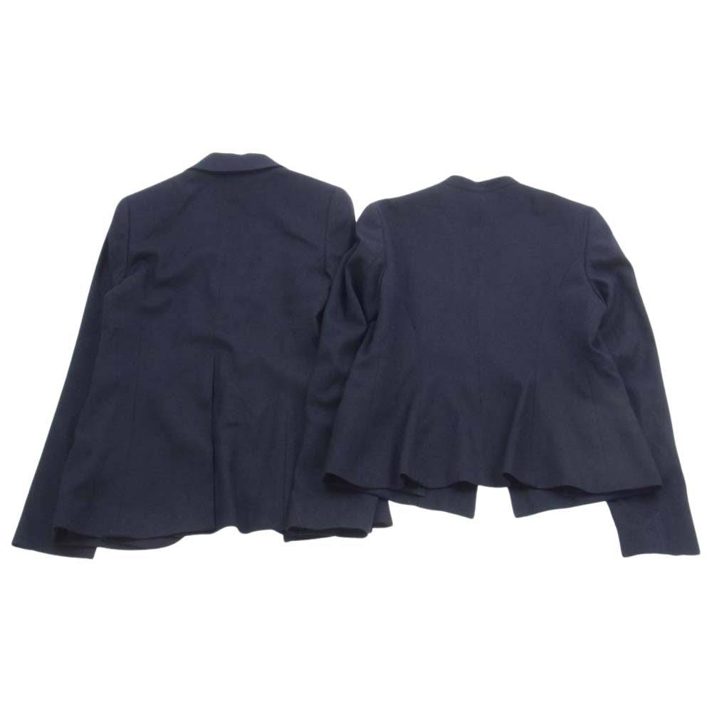 theory セオリー 10-9304106-880-704 10-9304105-880-704 Traceable Wool Treeca GZ 1B ウール テーラードジャケット ノーカラージャケット スラックスパンツ 3ピース パンツスーツ ダークネイビー系【中古】