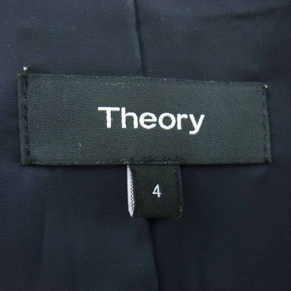 theory セオリー 10-9304106-880-704 10-9304105-880-704 Traceable Wool Treeca GZ 1B ウール テーラードジャケット ノーカラージャケット スラックスパンツ 3ピース パンツスーツ ダークネイビー系【中古】