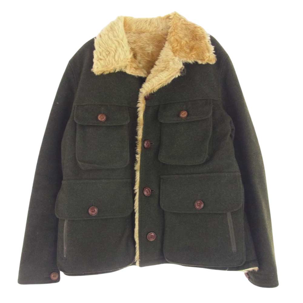 NUMBER(N)INE ナンバーナイン 03AW カート期 裏地総モヘアファー ウールメルトン ジャケット グリーン系 3【中古】