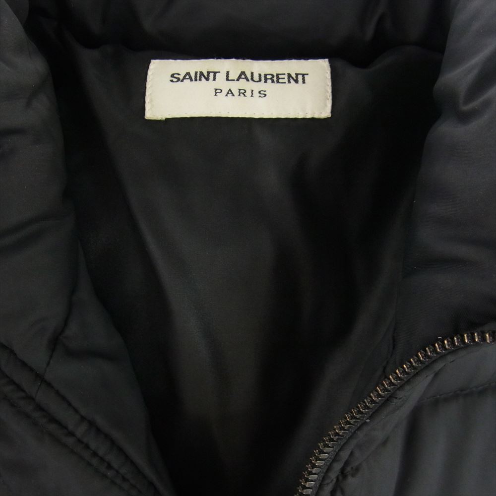 SAINT LAURENT サンローラン 14AW 354714 Y574F エディ期 Hedi Slimane レザー切替 ダウンジャケット ブラック系 44【中古】