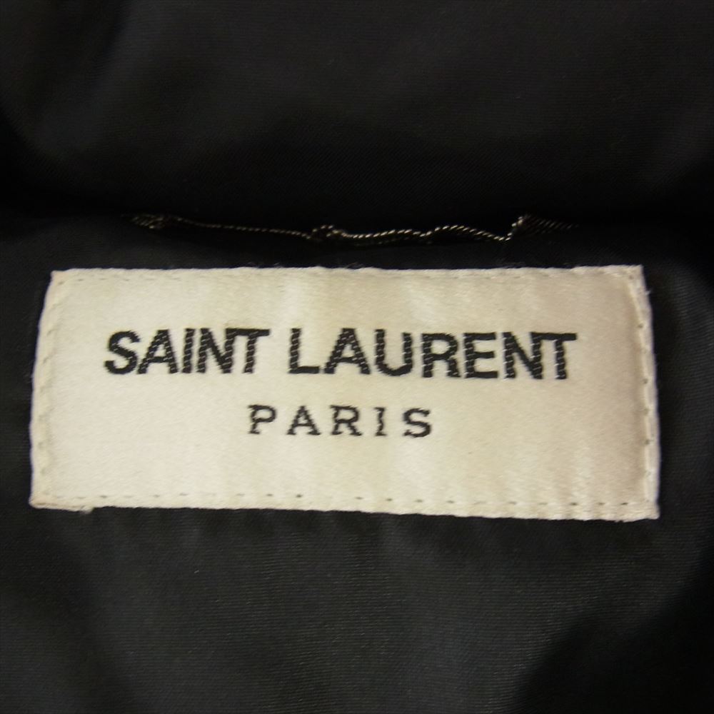 SAINT LAURENT サンローラン 14AW 354714 Y574F エディ期 Hedi Slimane レザー切替 ダウンジャケット ブラック系 44【中古】