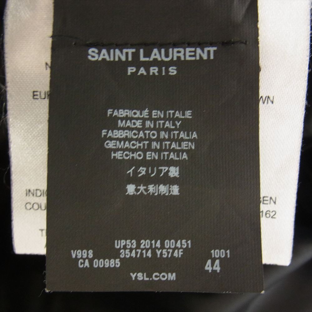 SAINT LAURENT サンローラン 14AW 354714 Y574F エディ期 Hedi Slimane レザー切替 ダウンジャケット ブラック系 44【中古】