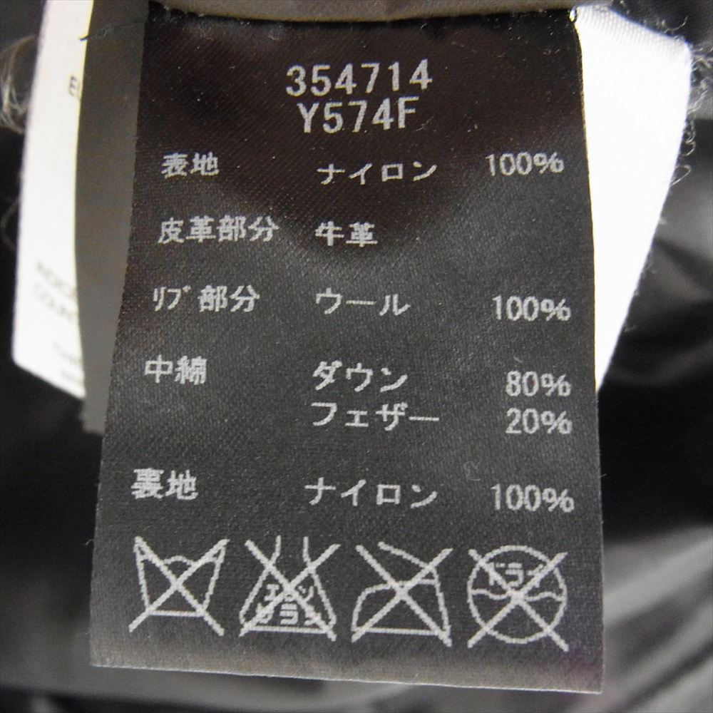 SAINT LAURENT サンローラン 14AW 354714 Y574F エディ期 Hedi Slimane レザー切替 ダウンジャケット ブラック系 44【中古】