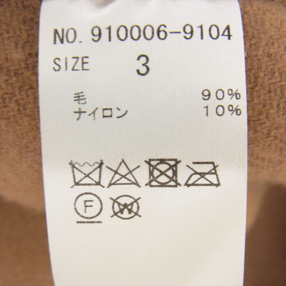 ノーク 910006-9104 ウール リバー チェスター ガウン ロング コート キャメル ライトブラウン系 3【中古】