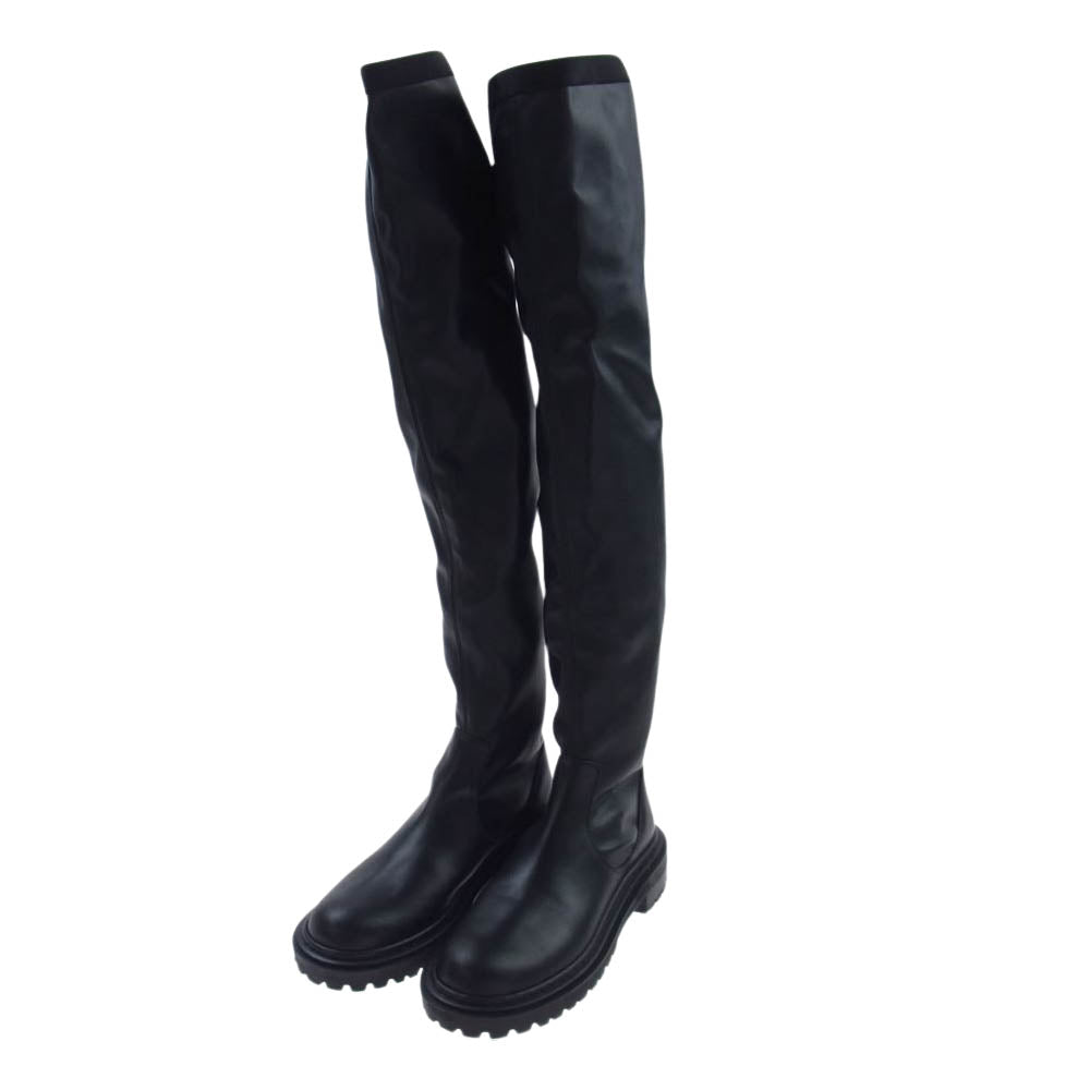 ピッピシック PP22 Hailey Knee High 2 レザー ストレッチ素材 ニーハイ ロングブーツ ブラック系 38【美品】【中古】