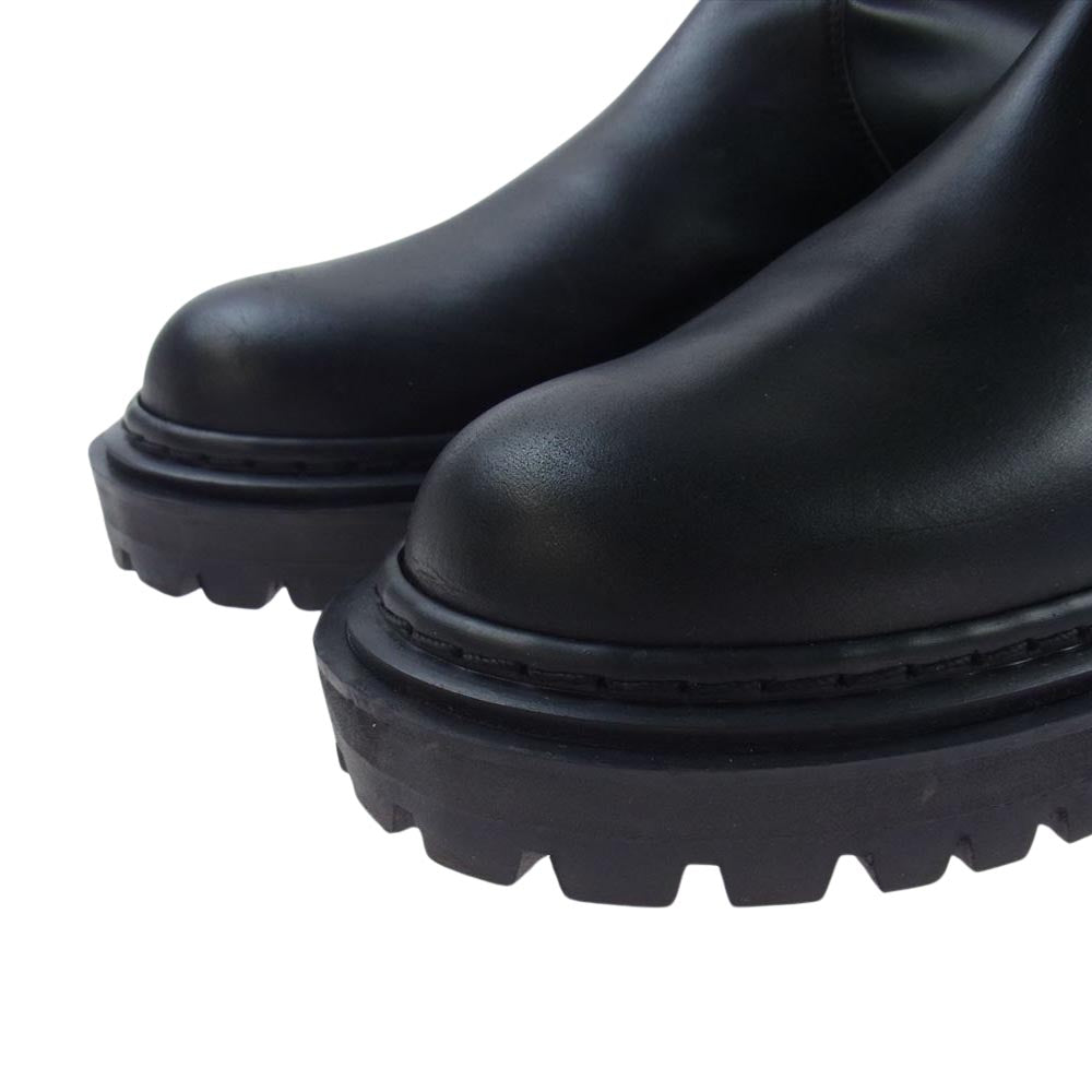 ピッピシック PP22 Hailey Knee High 2 レザー ストレッチ素材 ニーハイ ロングブーツ ブラック系 38【美品】【中古】