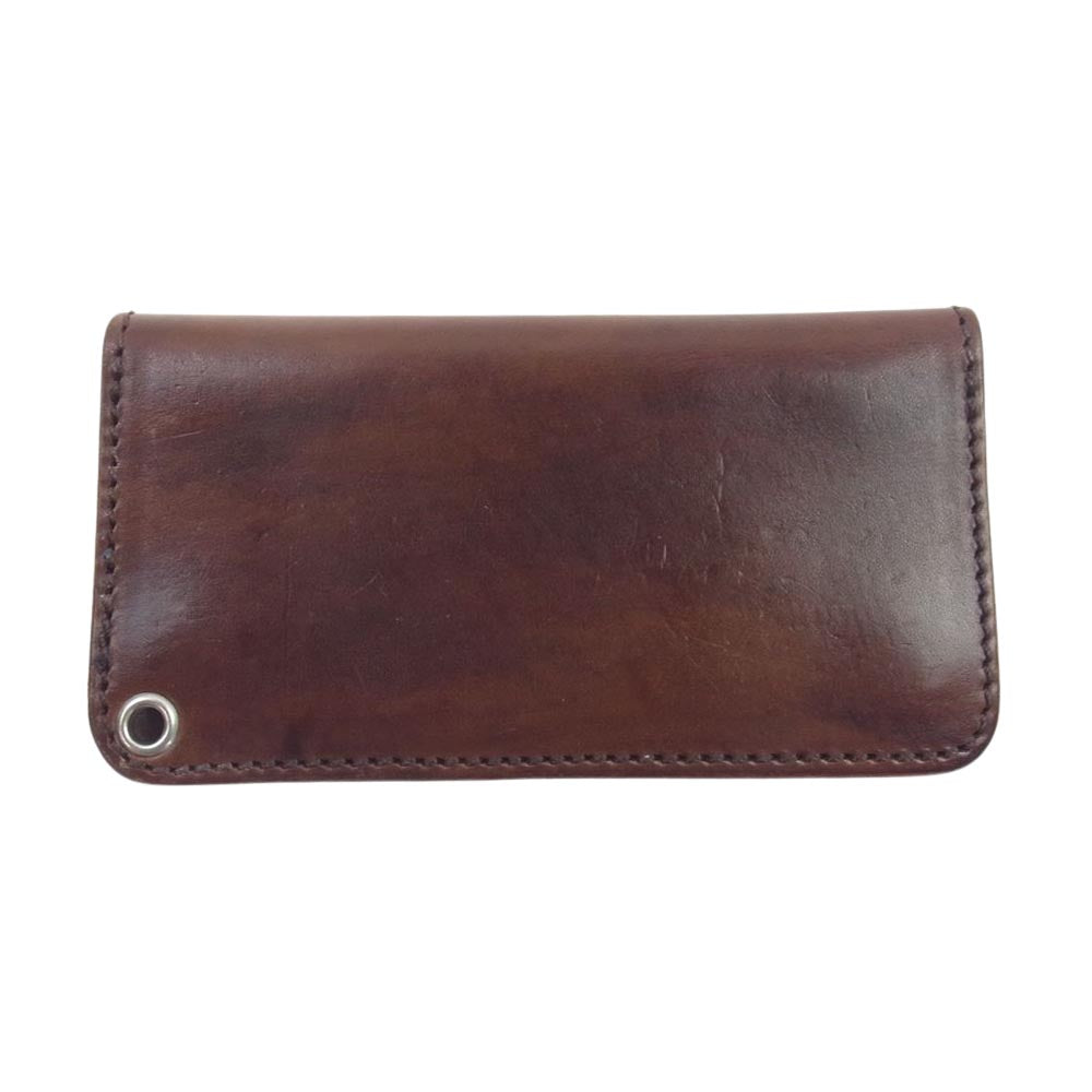 LARRY SMITH ラリースミス ターコイズ コンチョ トラッカー レザー ウォレット 長財布 ブラウン系【中古】