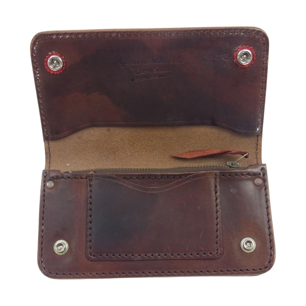 LARRY SMITH ラリースミス ターコイズ コンチョ トラッカー レザー ウォレット 長財布 ブラウン系【中古】