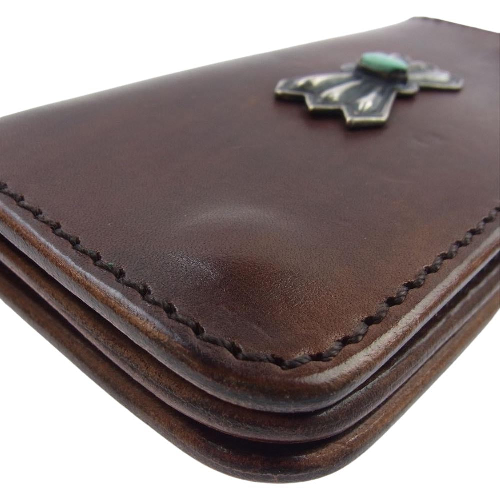 LARRY SMITH ラリースミス ターコイズ コンチョ トラッカー レザー