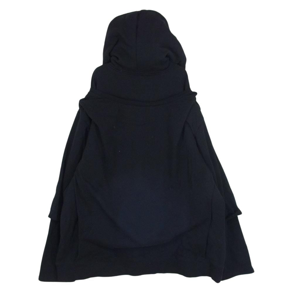エーエフ・アーティファクト レイヤード スウェット フーディ パーカー ブラック系 3【中古】