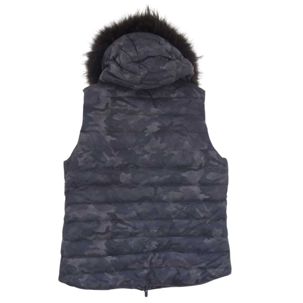 TATRAS タトラス LTA15A4401 CELESTIALE DOWN VEST ラクーンファー付き カモフラージュ柄 ダウン ベスト ブラック系 4【中古】