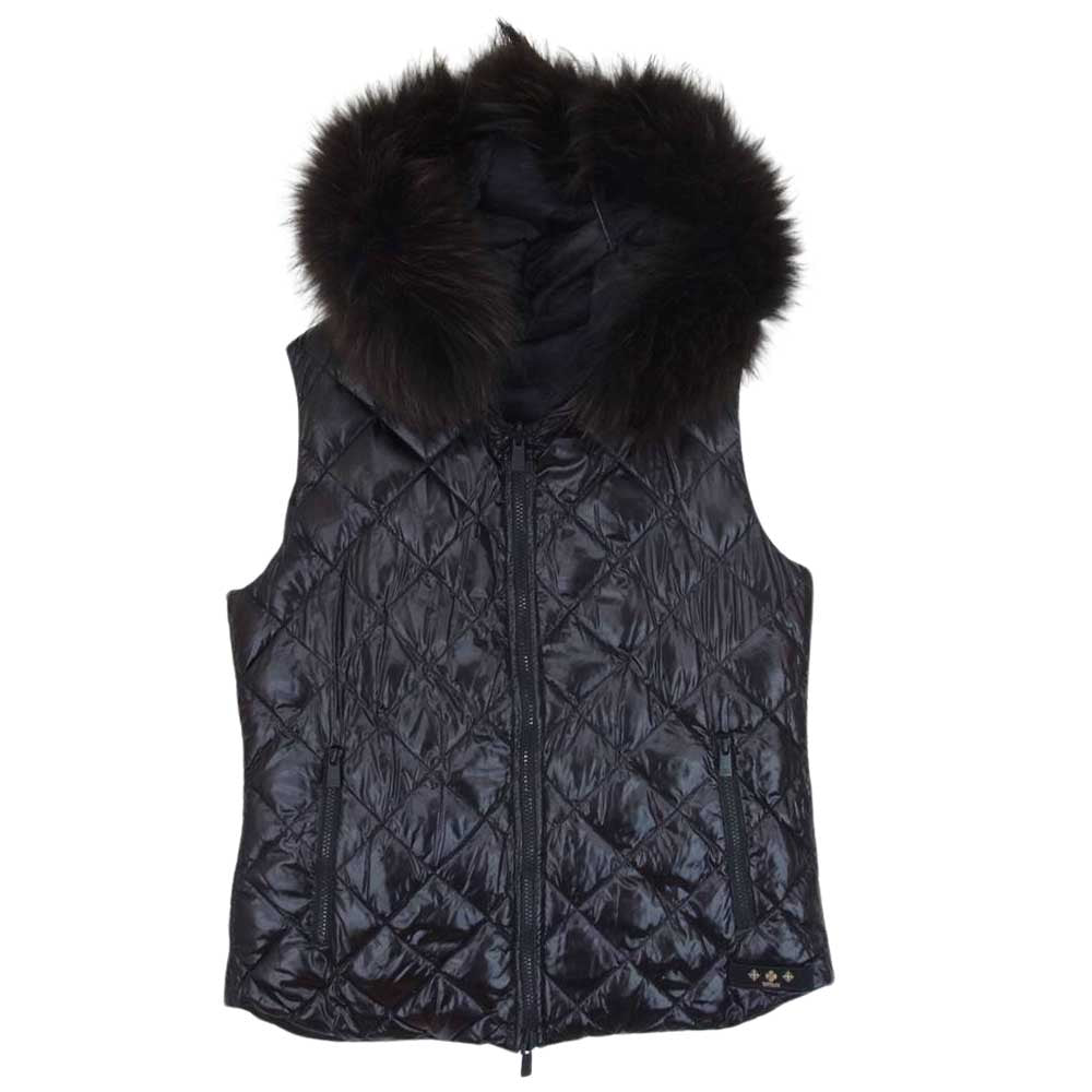 TATRAS タトラス LTA15A4401 CELESTIALE DOWN VEST ラクーンファー付き カモフラージュ柄 ダウン ベスト ブラック系 4【中古】