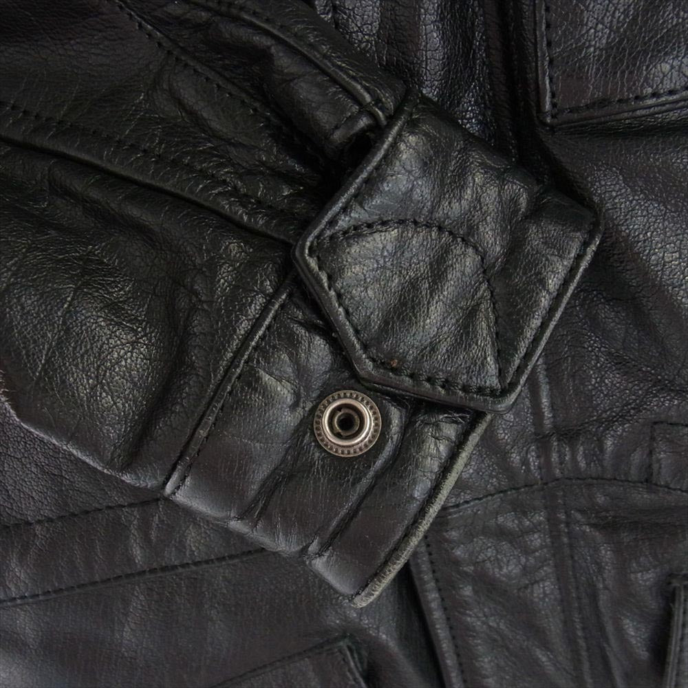 ザハイエストエンド MIL-J-081103 M65 エポレット バイカー ライダーズ レザー ジャケット ブラック系 S【中古】