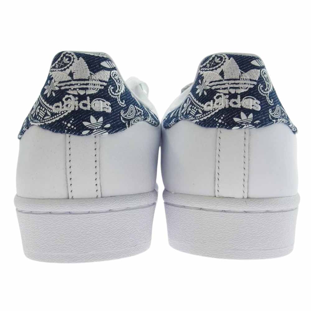 adidas アディダス HP5508 SUPERSTAR スーパースター ローカット スニーカー ペイズリー ホワイト系 ネイビー系 25cm【新古品】【未使用】【中古】