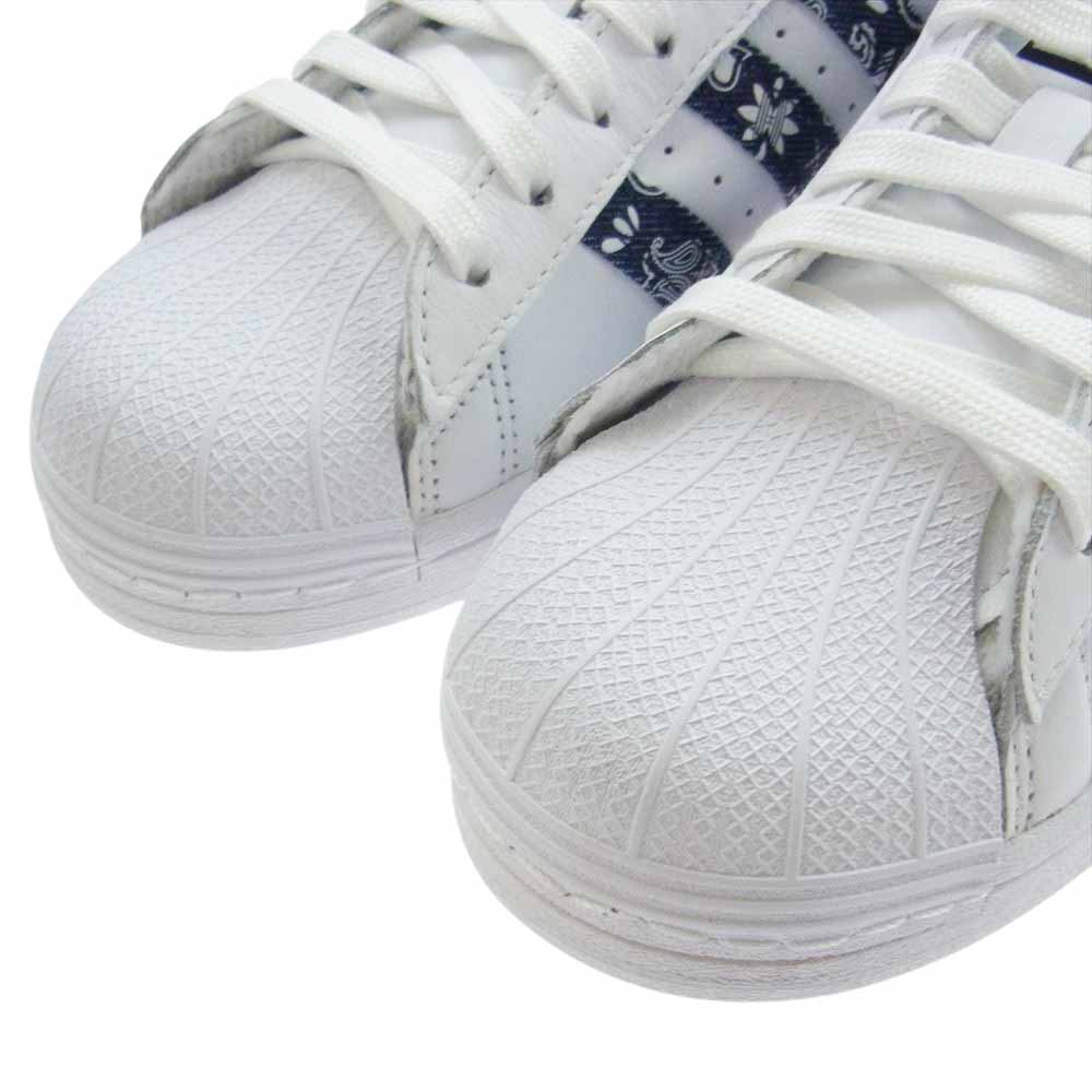 adidas アディダス HP5508 SUPERSTAR スーパースター ローカット スニーカー ペイズリー ホワイト系 ネイビー系 25cm【新古品】【未使用】【中古】