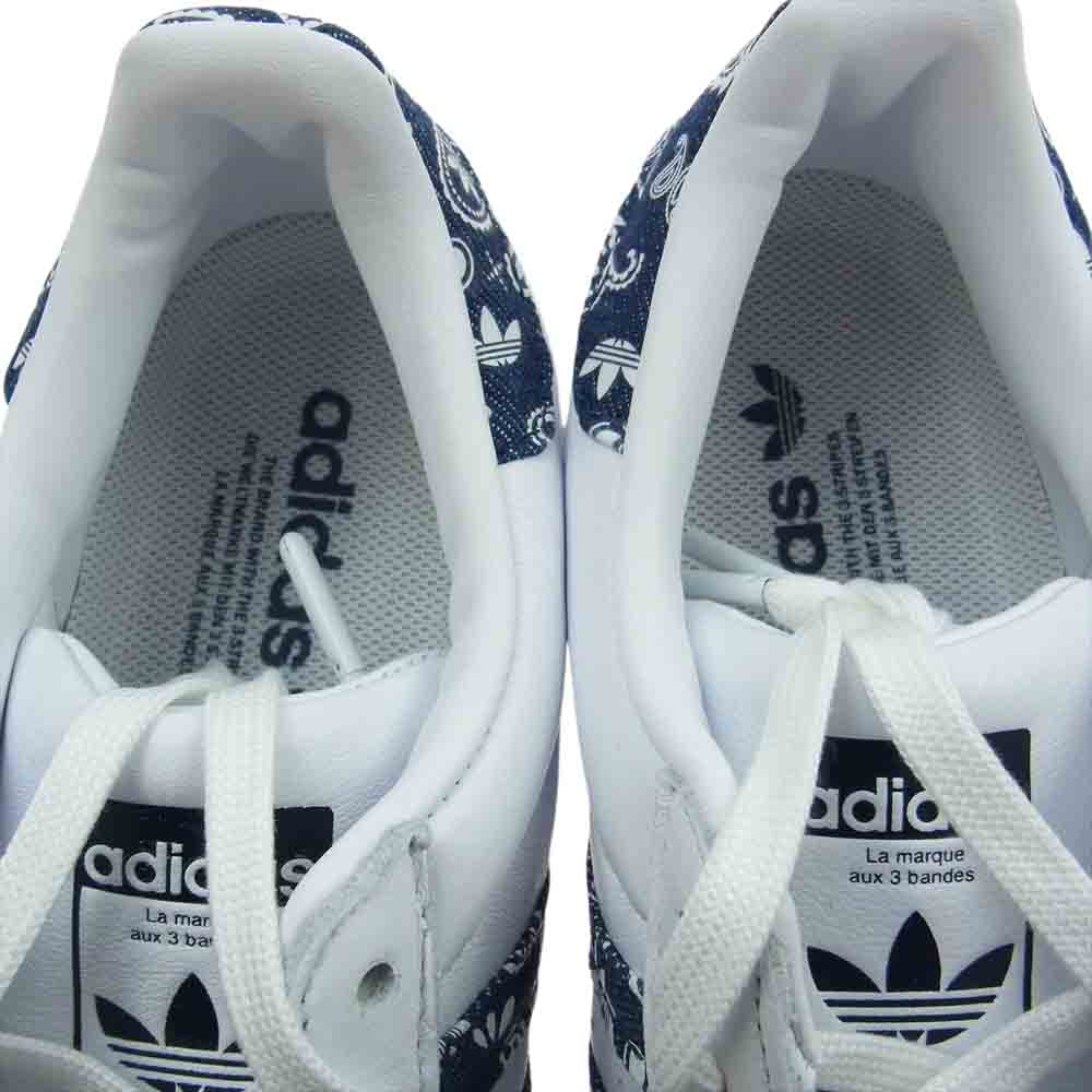 adidas アディダス HP5508 SUPERSTAR スーパースター ローカット スニーカー ペイズリー ホワイト系 ネイビー系 25cm【新古品】【未使用】【中古】