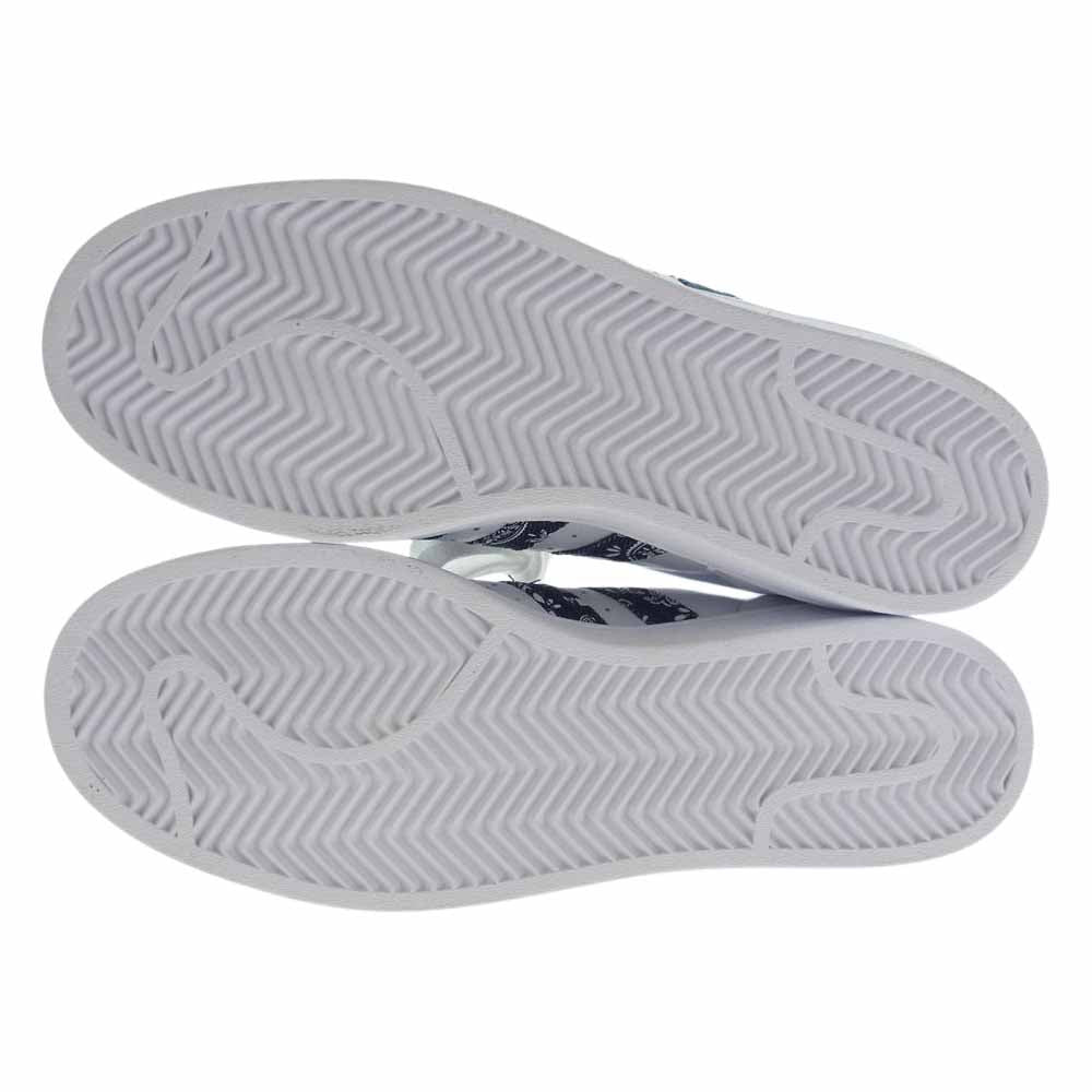 adidas アディダス HP5508 SUPERSTAR スーパースター ローカット スニーカー ペイズリー ホワイト系 ネイビー系 25cm【新古品】【未使用】【中古】