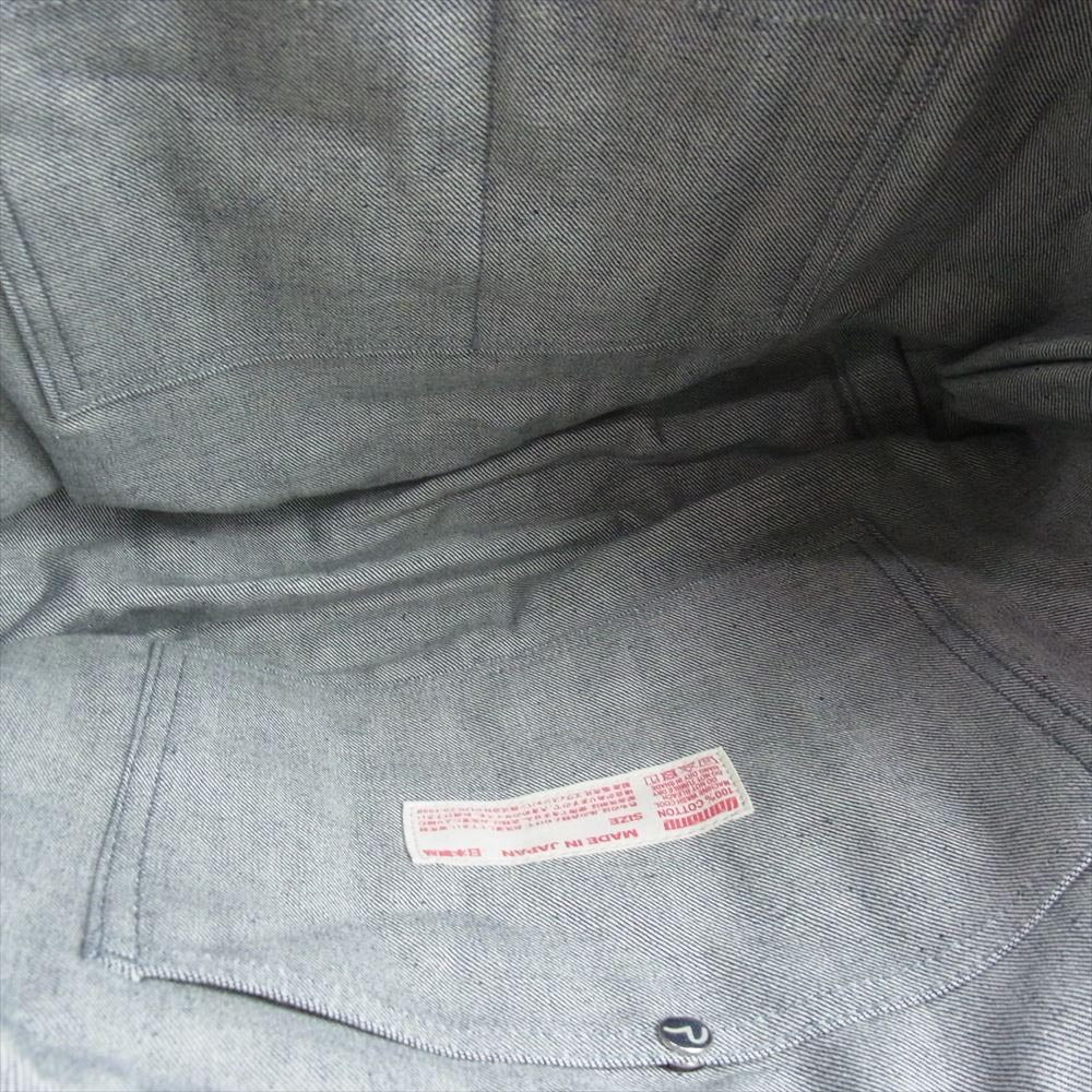 EVISU エヴィス キルティング デニム トート バッグ かもめ カモメマーク インディゴブルー系【極上美品】【中古】