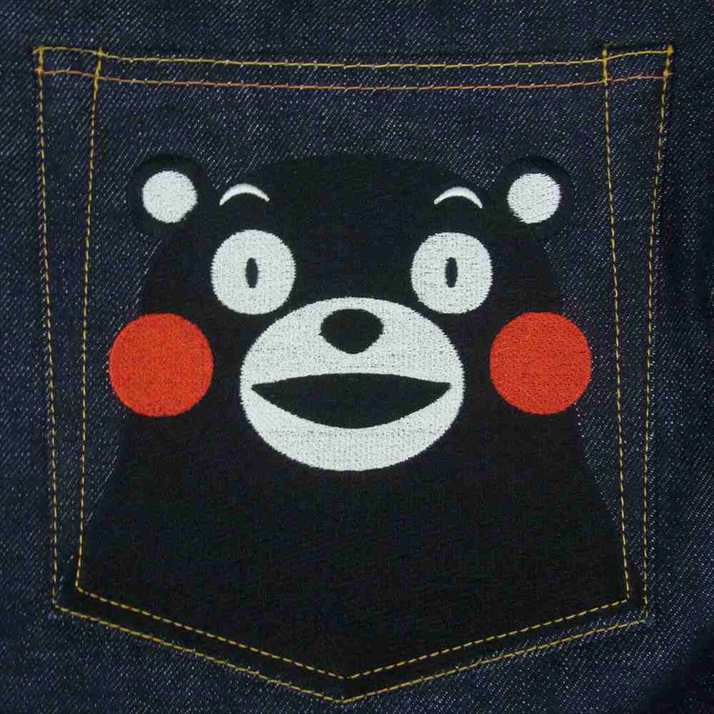 EVISU エヴィス 2000T くまモン 刺繍マーク エヴィス ジーンズ KUMAMON EMB テーパード フィット セルビッチ 赤耳 デニム パンツ インディゴブルー系 36×32【新古品】【未使用】【中古】