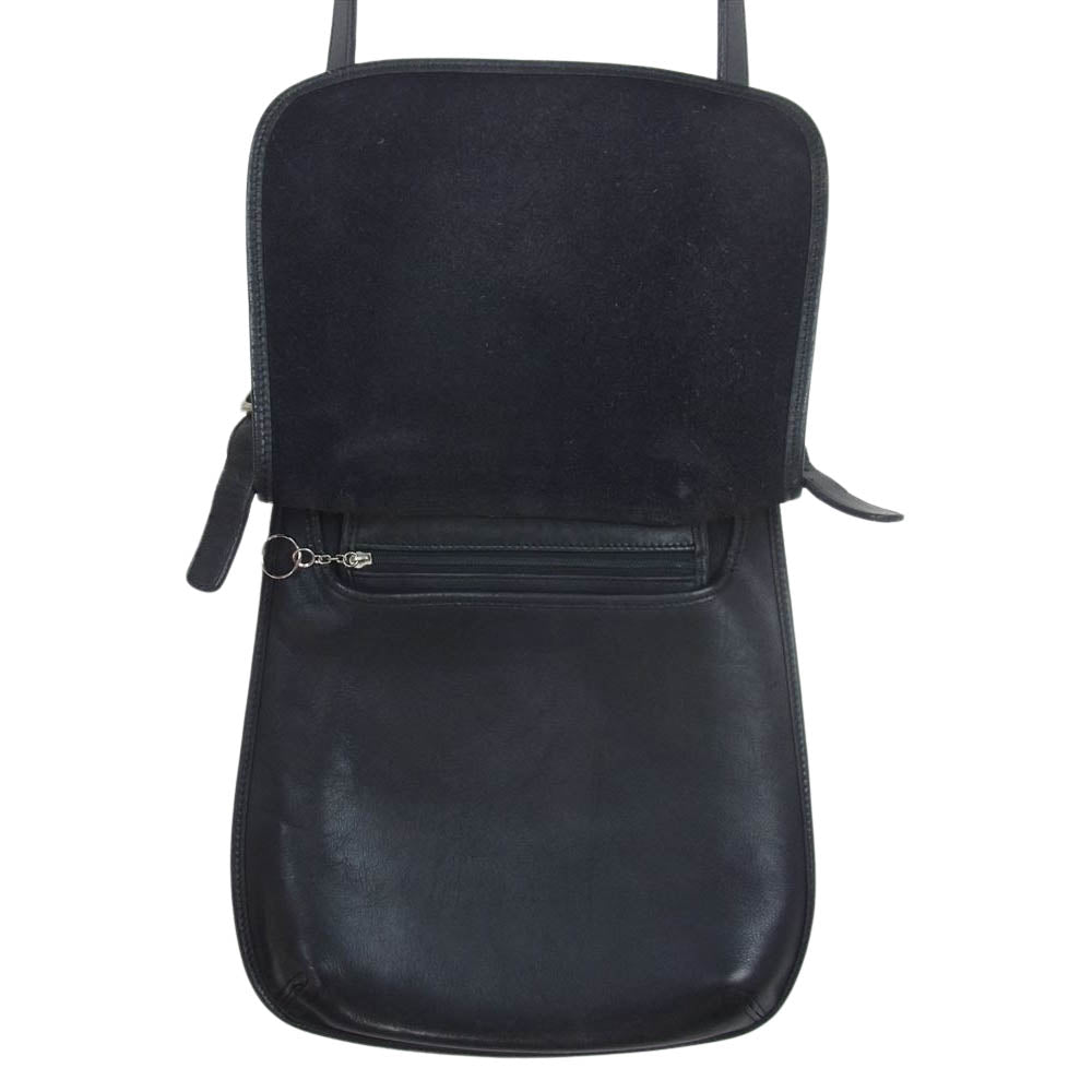 COACH コーチ 9135 レザー ショルダー バッグ サコッシュ ブラック系【中古】