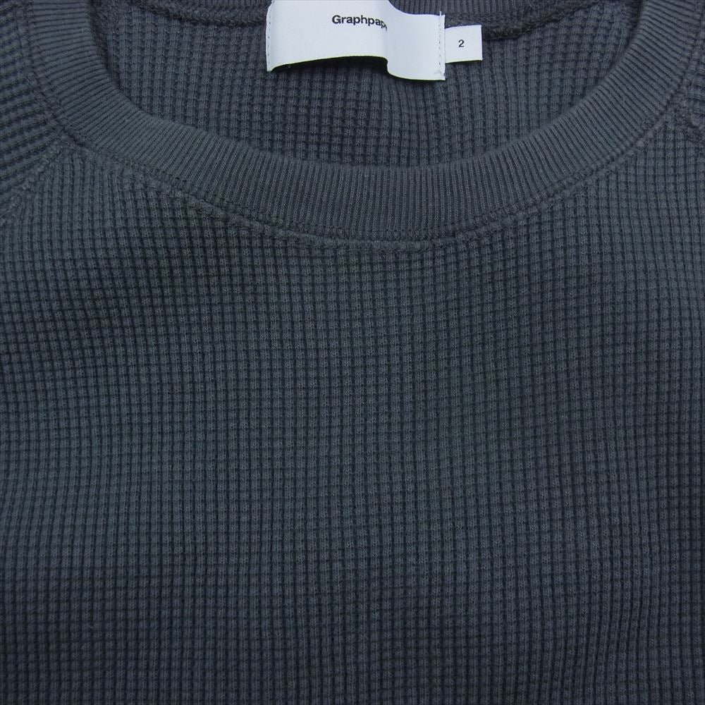 GRAPHPAPER グラフペーパー GM201-70134B Waffle S/S Tee ワッフル 半袖 Tシャツ グレー系 ２【中古】