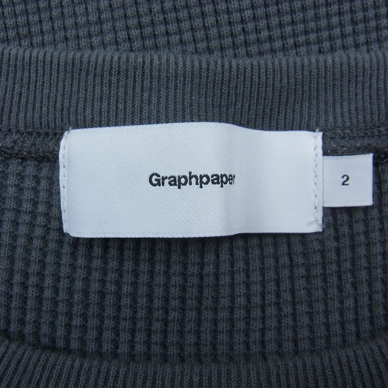 GRAPHPAPER グラフペーパー GM201-70134B Waffle S/S Tee ワッフル 半袖 Tシャツ グレー系 ２【中古】