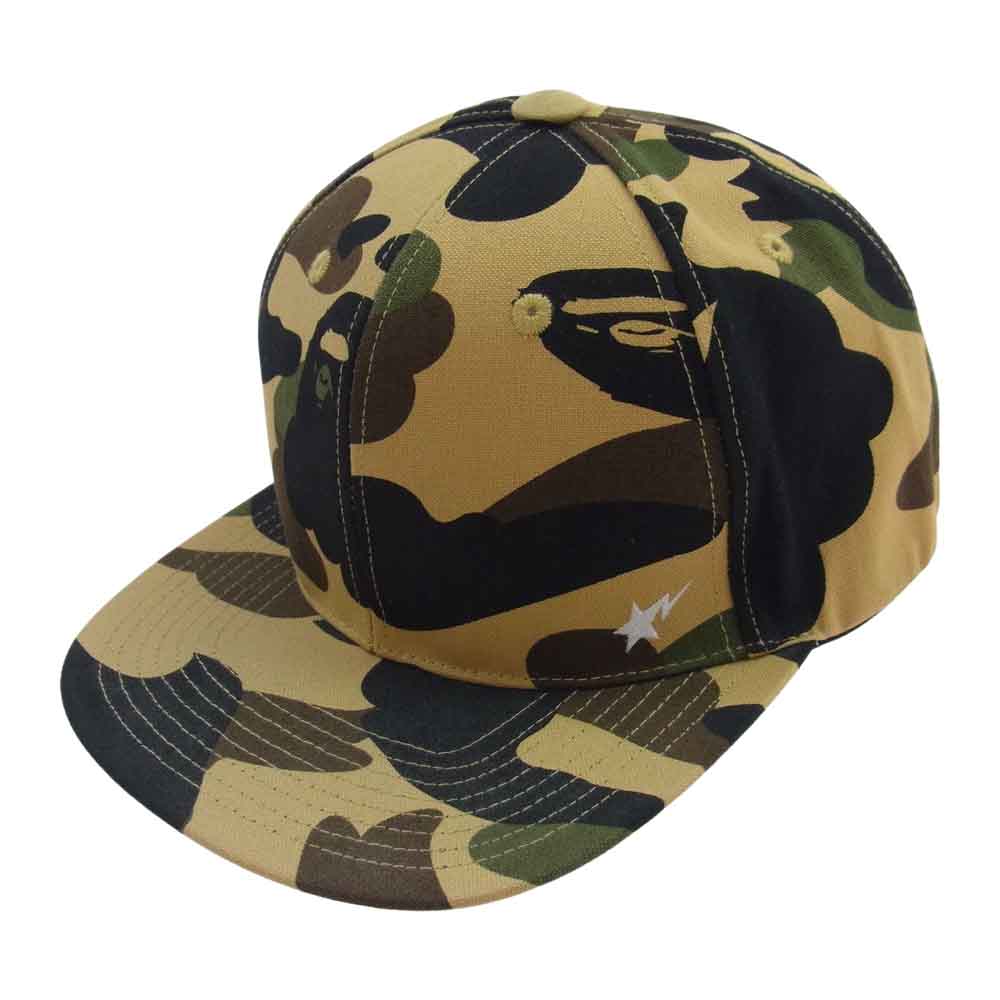 A BATHING APE アベイシングエイプ カモフラ ベイプスター キャップ ベージュ系 F【中古】
