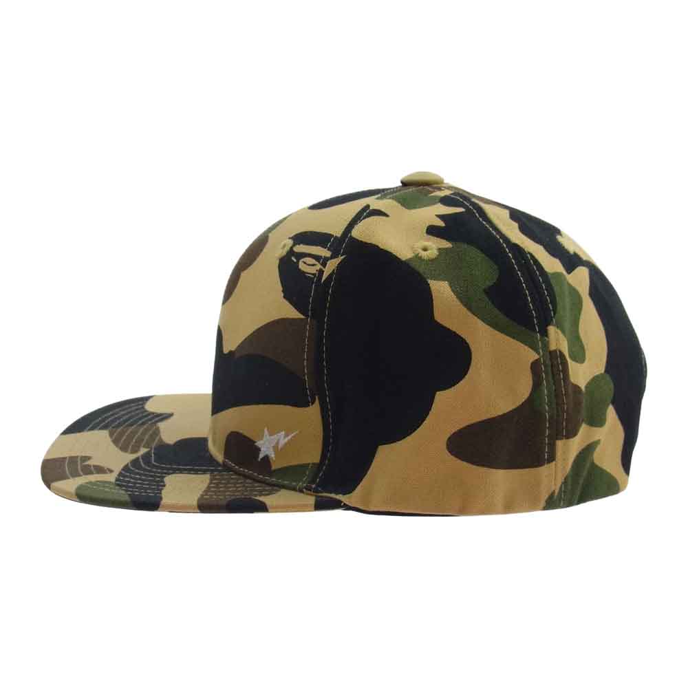 A BATHING APE アベイシングエイプ カモフラ ベイプスター キャップ ベージュ系 F【中古】