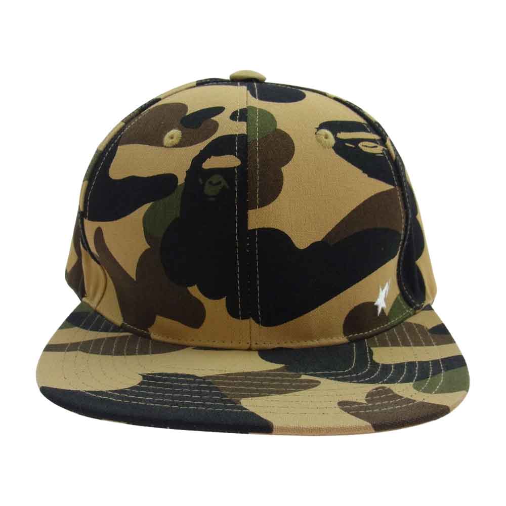 A BATHING APE アベイシングエイプ カモフラ ベイプスター キャップ ベージュ系 F【中古】