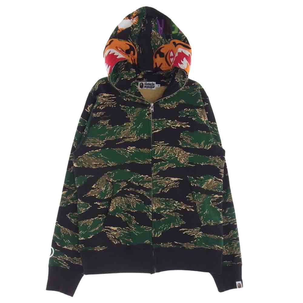 A BATHING APE アベイシングエイプ 001ZPD301015X tiger full zip hoodie a bathing ape bape カモフラ タイガー ジャーク フルジップ パーカー マルチカラー系 M【中古】