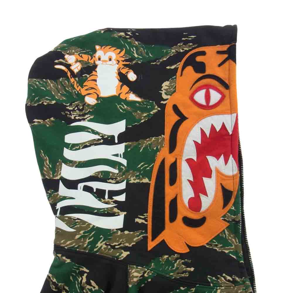 A BATHING APE アベイシングエイプ 001ZPD301015X tiger full zip hoodie a bathing ape bape カモフラ タイガー ジャーク フルジップ パーカー マルチカラー系 M【中古】